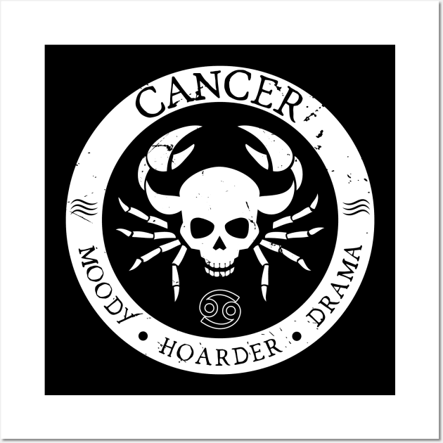 Savage Cancer Zodiac Antisocial Astrology Wall Art by atomguy